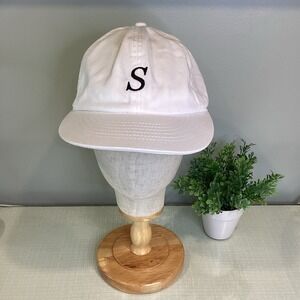 SATURDAYS NYC Brooklyn White Embroidered S Logo Snapback Hat Adjustable Cap NWOT